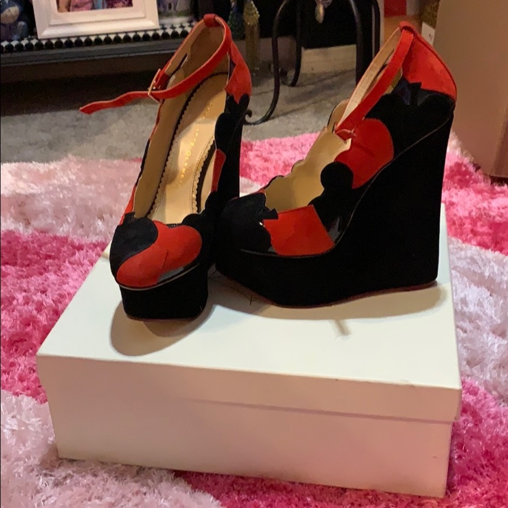 Charlotte Olympia Lady Luck wedge heels